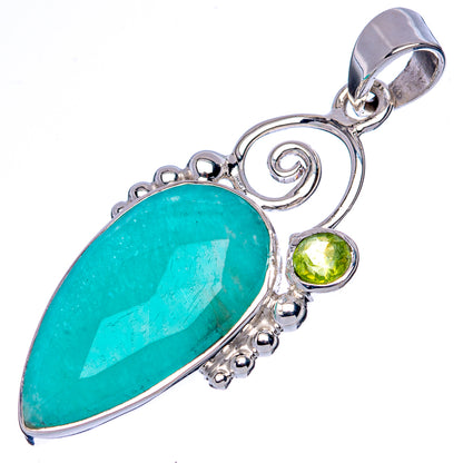 Asc Premium Amazonite, Peridot Pendant 1 5/8" (925 Sterling Silver) P42262