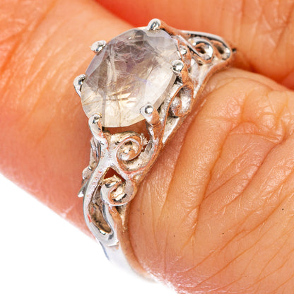 Rainbow Moonstone Dainty Ring Size 6.25 (925 Sterling Silver) R1098