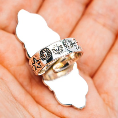 Exclusive Southwestern Style Campitos Turquoise Ring Size 7 Adjustable (.925 Sterling Silver)