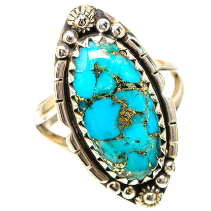 Blue Copper Composite Turquoise Ring Size 6.5 (925 Sterling Silver) RING138978