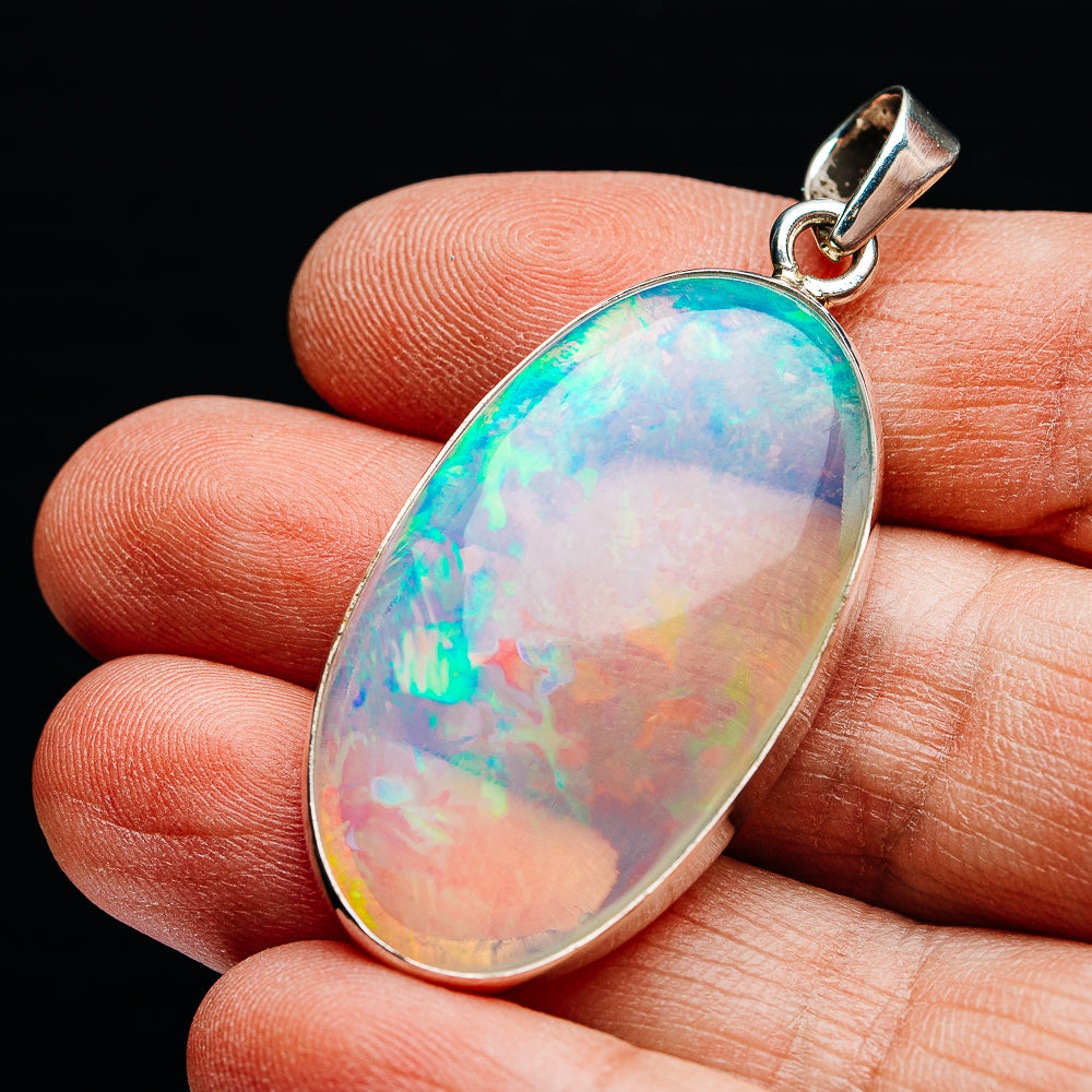 46.45ct Ethiopian Water Opal Pendant 2" (.925 Sterling Silver)