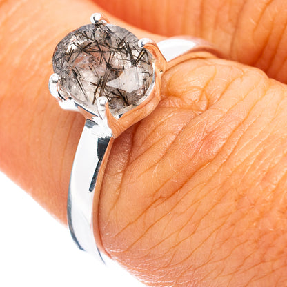 Tourmalinated Quartz Ring Size 7 (.925 Sterling Silver)