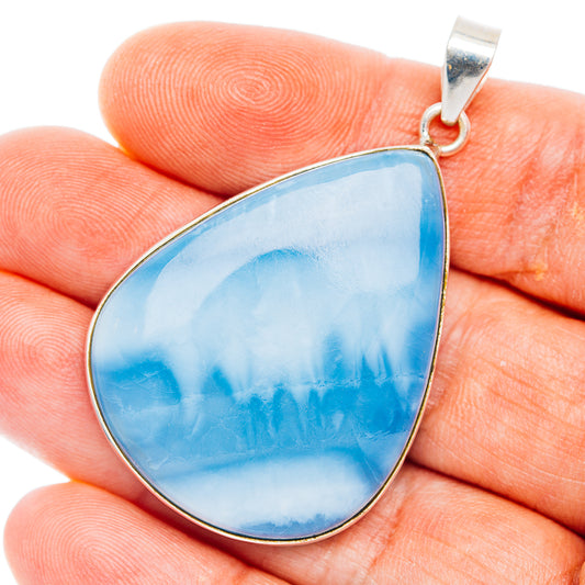 Premium Blue Owyhee Opal Pendant 2" (.925 Sterling Silver)