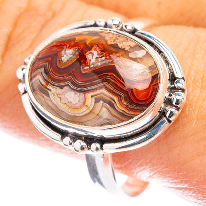 Crazy Lace Agate Ring Size 11.5 (925 Sterling Silver) R142654
