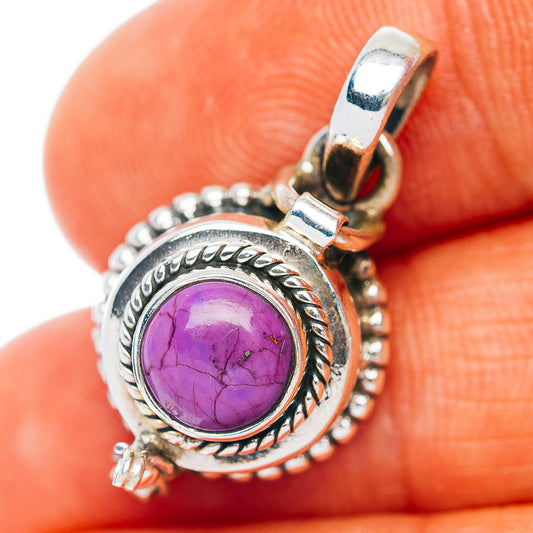 Purple Mojave Turquoise Poison Pendant 1" (.925 Sterling Silver)