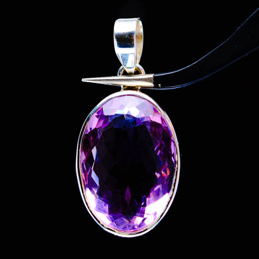 22.4ct Faceted Brazilian Amethyst Pendant 1 1/4" (.925 Sterling Silver)