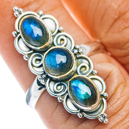 Labradorite Boho Ring Size 7.25 (.925 Sterling Silver)
