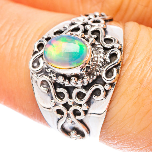Rare Ethiopian Opal Ring Size 7.5 (925 Sterling Silver) R4418