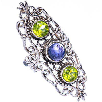 Large Tanzanite, Peridot Ring Size 7.75 (925 Sterling Silver) R144952