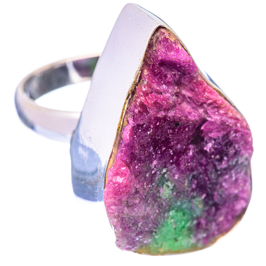 Large Rough Ruby Zoisite Ring Size 9 (925 Sterling Silver) R141073
