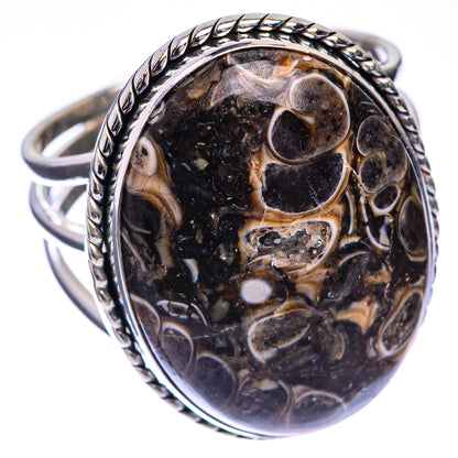 Huge Turritella Agate Ring Size 14.5 (925 Sterling Silver) RING143347
