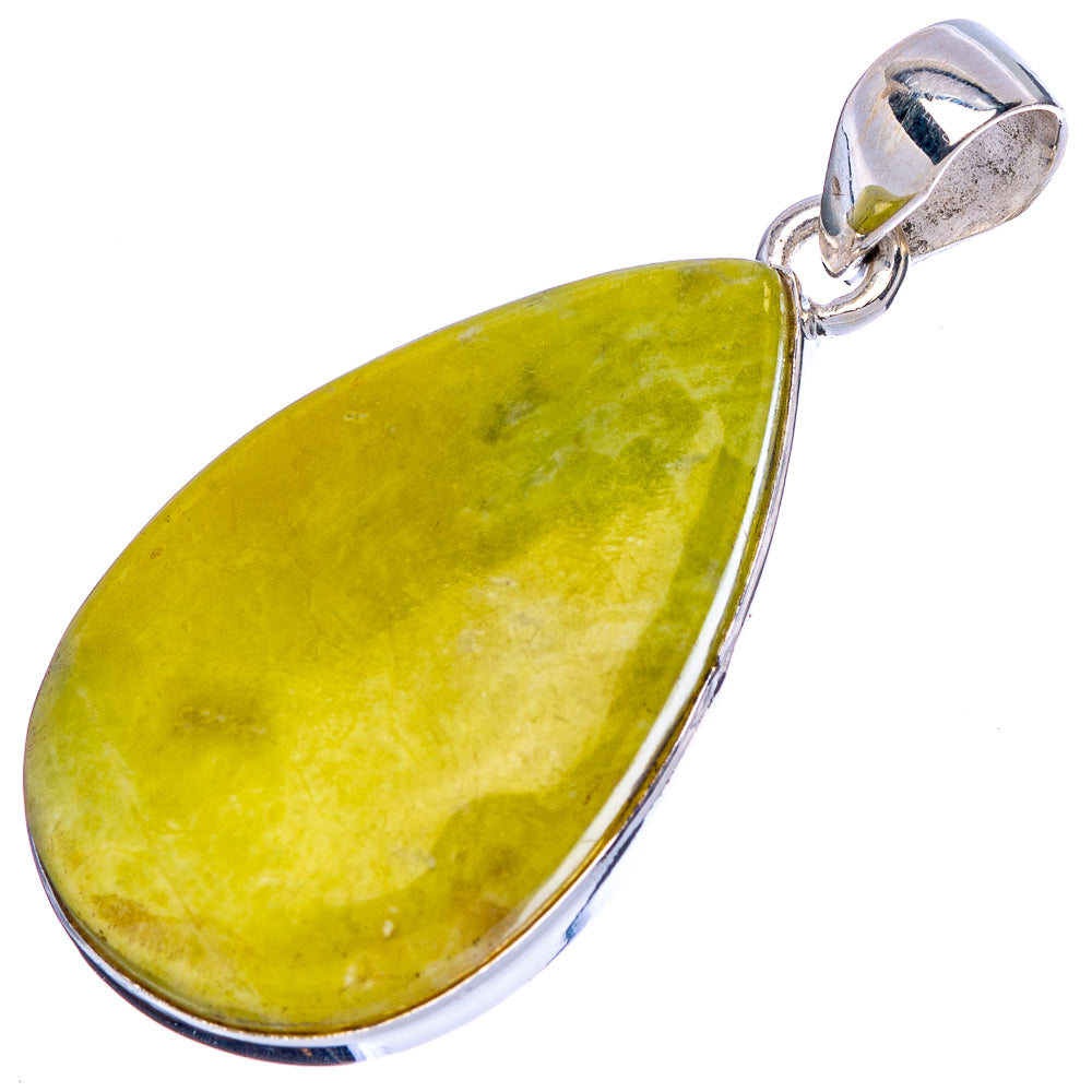 Serpentine Stone Pendant 1 5/8" (925 Sterling Silver) P43130