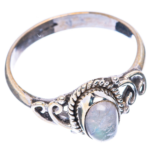 Rainbow Moonstone Dainty Ring Size 6.75 (925 Sterling Silver) R5815