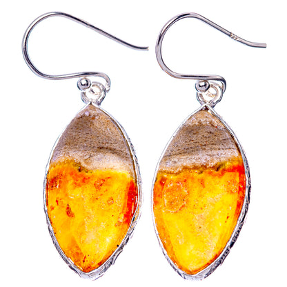 Bumble Bee Jasper Earrings 1 1/2" (925 Sterling Silver) E1479