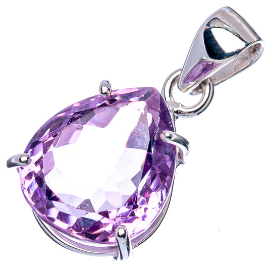 Faceted Amethyst Pendant 1 1/8" (925 Sterling Silver) P42984