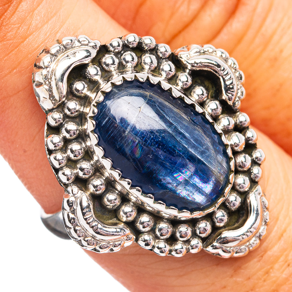 Southwestern Style Kyanite Ring Size 7.5 (.925 Sterling Silver)