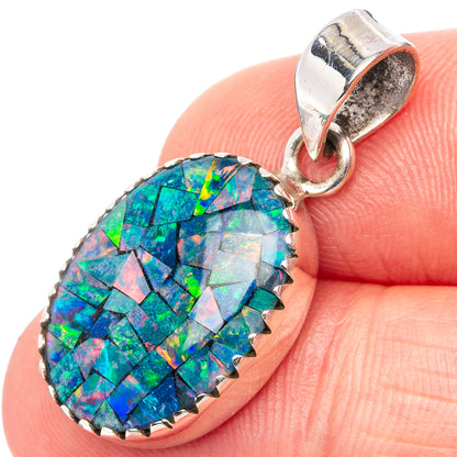 Rare Triplet Opal Pendant 1 1/4" (.925 Sterling Silver)