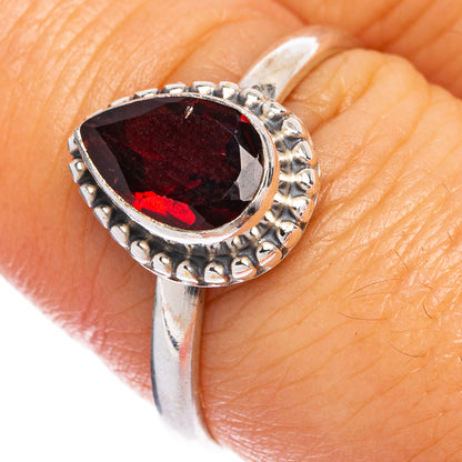 Garnet Dainty Ring Size 8 (925 Sterling Silver) R145443