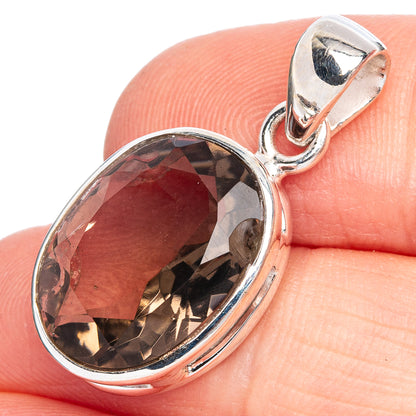 Smoky Quartz Pendant 1 1/8" (925 Sterling Silver) P40356