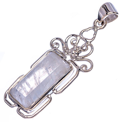 Asc Premium Rainbow Moonstone Pendant 1 3/4" (925 Sterling Silver) P42278