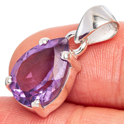 Value Faceted Amethyst Pendant 7/8" (925 Sterling Silver) P42034
