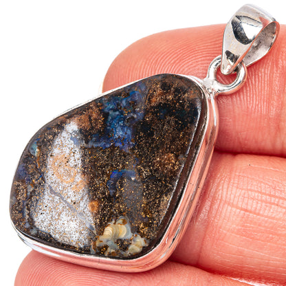 Rare Boulder Opal Pendant 1 5/8" (925 Sterling Silver) P41387