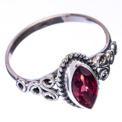 Garnet Dainty Ring Size 8.25 (925 Sterling Silver) R145272