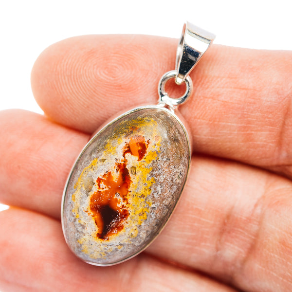 Mexican Fire Opal Pendant 1 1/2" (.925 Sterling Silver)