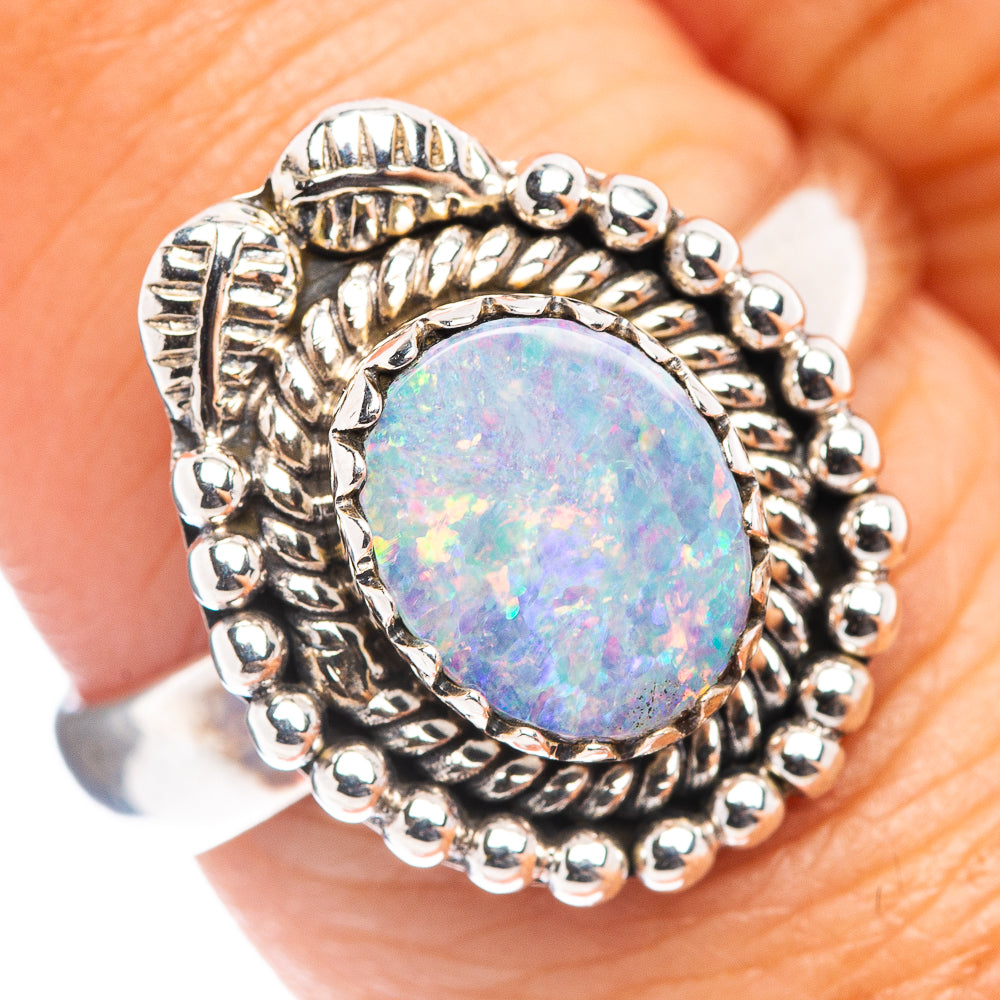 Doublet Opal Ring Size 7.5 (.925 Sterling Silver)