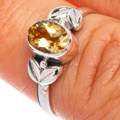 Faceted Citrine Dainty Ring Size 5.5 (925 Sterling Silver) R145475