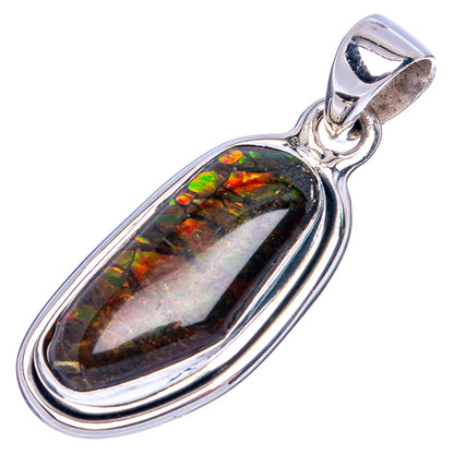 Rare Ammolite Pendant 1 3/8" (925 Sterling Silver) P41295