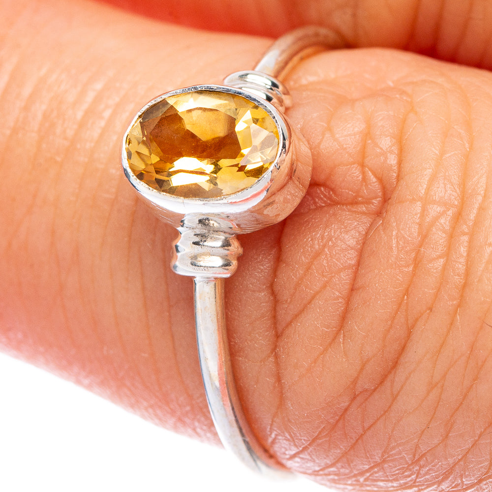 Faceted Citrine Dainty Ring Size 7 (925 Sterling Silver) R145773