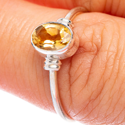 Faceted Citrine Dainty Ring Size 7 (925 Sterling Silver) R145773