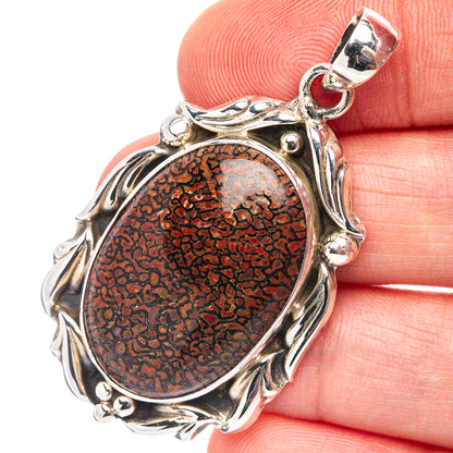 Rare Premium Dinosaur Bone Pendant 1 7/8" (.925 Sterling Silver)
