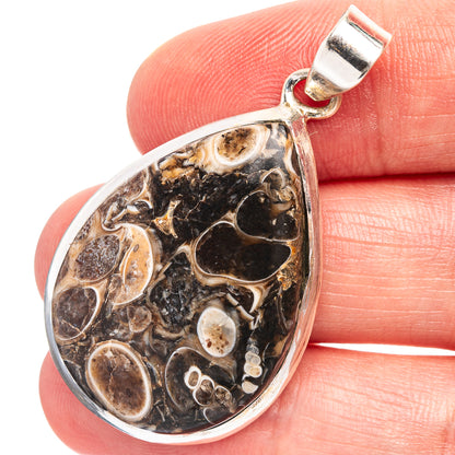 Turritella Agate Pendant 1 5/8" (.925 Sterling Silver)