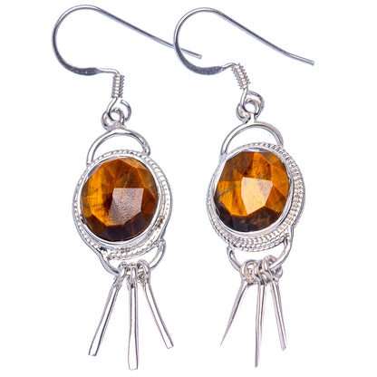 Asc Premium Tiger Eye Earrings 2" (925 Sterling Silver) E1334