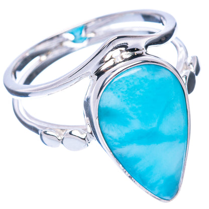 Premium Larimar 925 Sterling Silver Ring Size 9 (925 Sterling Silver) R2677