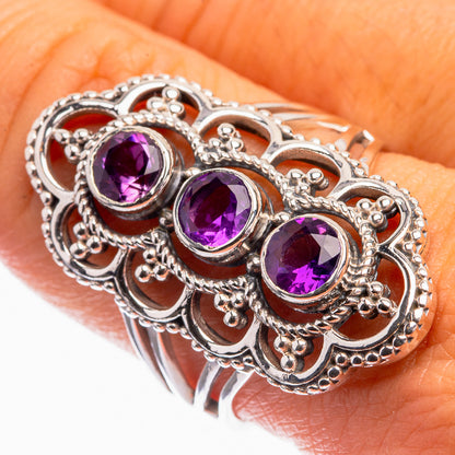 Faceted Amethyst Ring Size 9 (925 Sterling Silver) R142133