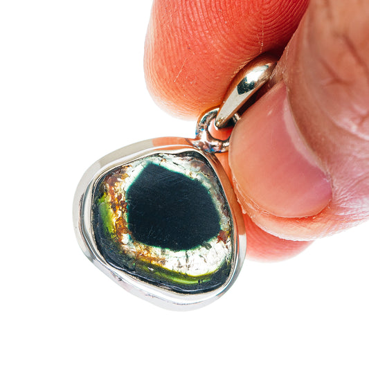 Watermelon Tourmaline Pendant 1 1/8" (German Silver)