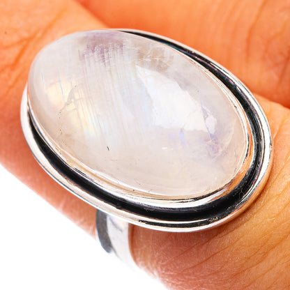 Rainbow Moonstone Ring Size 6.5 (925 Sterling Silver) R142855