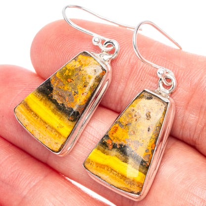 Bumble Bee Jasper 925 Sterling Silver Earrings 1 1/2" Ana Co E1155