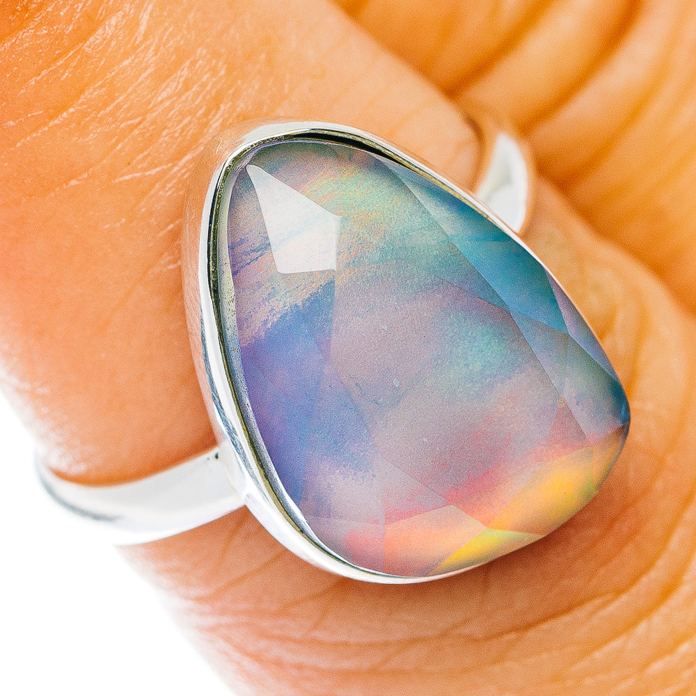 Aurora Opal Ring Size 7 (.925 Sterling Silver)