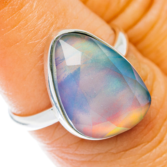 Aurora Opal Ring Size 7 (.925 Sterling Silver)