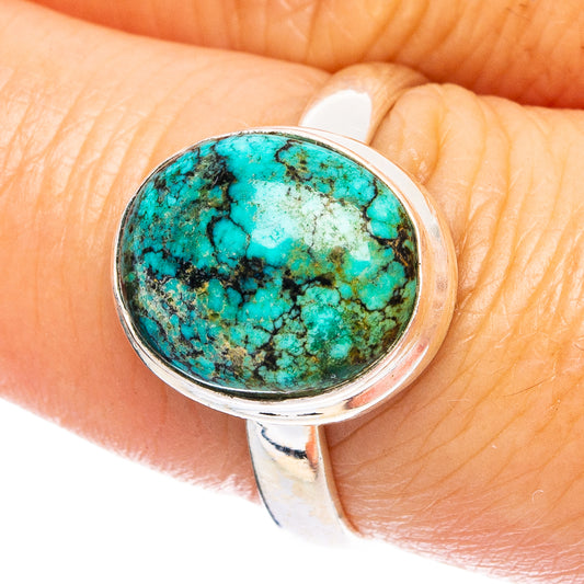 Rare Arizona Spider Web Turquoise Ring Size 7.75 (925 Sterling Silver) R4813