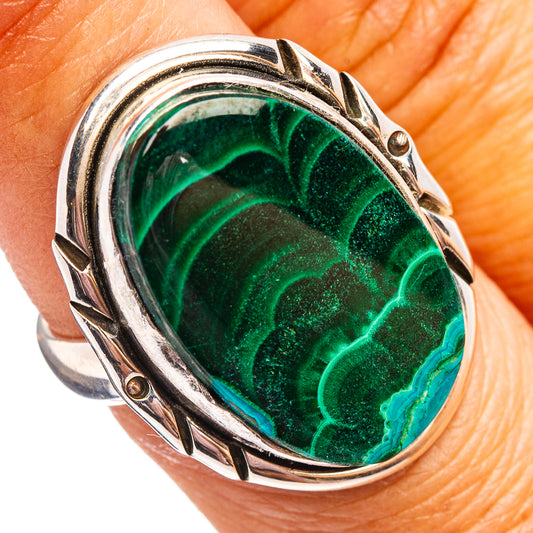 Premium Azurite In Malachite Ring Size 7 (.925 Sterling Silver)
