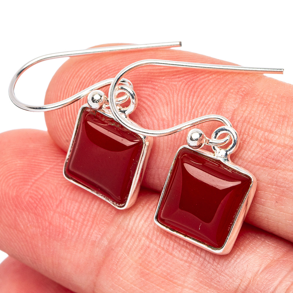 Carnelian Earrings 1" (925 Sterling Silver) E3026