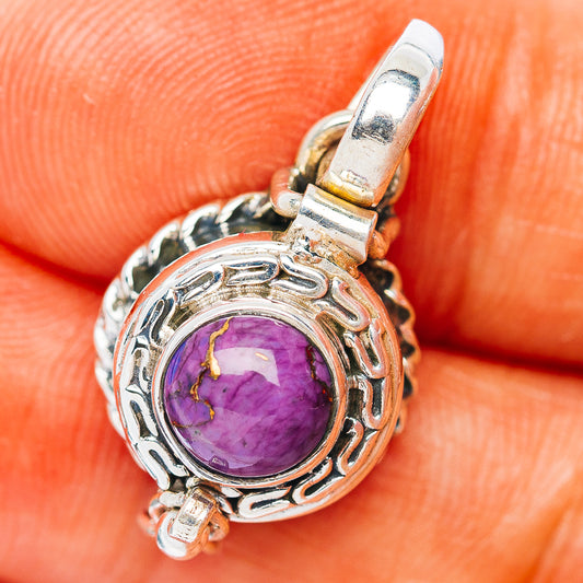 Purple Mojave Turquoise Poison Pendant 1" (.925 Sterling Silver)