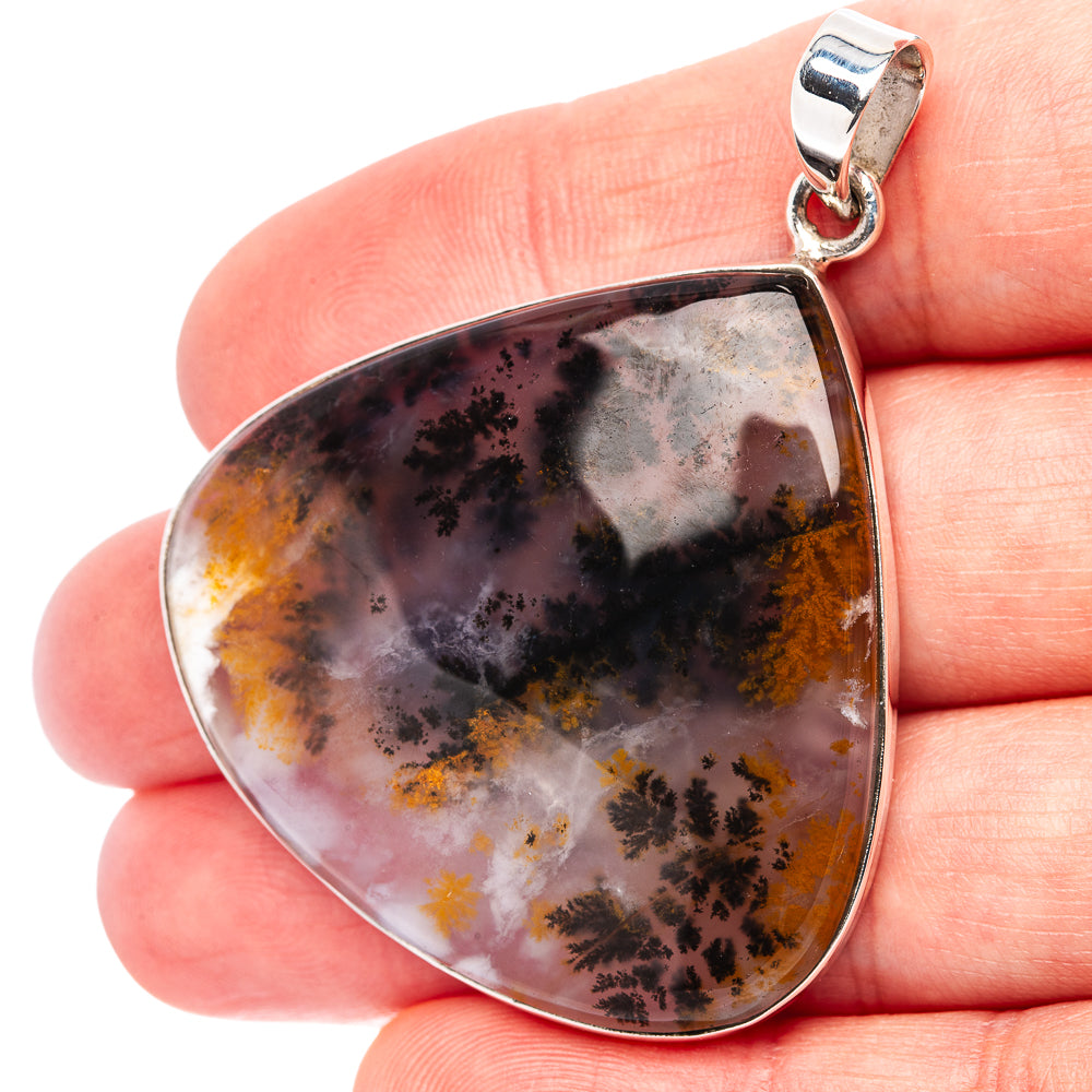 Premium Dendritic Moss Agate Pendant 2 1/8" (.925 Sterling Silver)