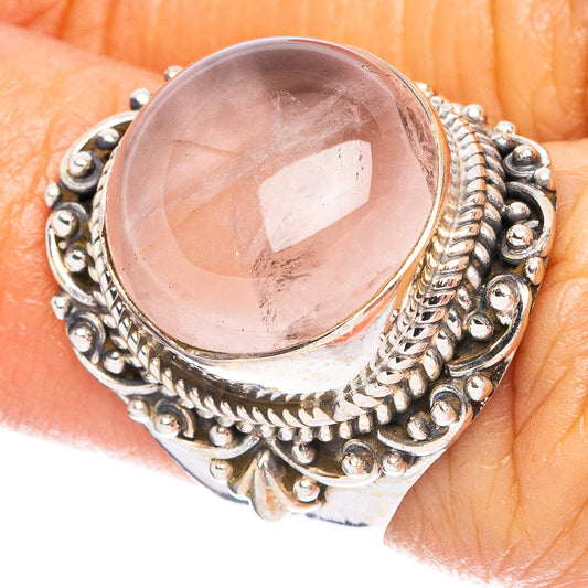 Rose Quartz 925 Sterling Silver Ring Size 6 (925 Sterling Silver) R6129