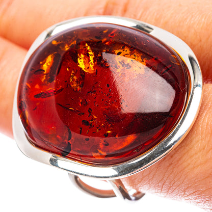 Baltic Amber Ring Size 9 Adjustable (925 Sterling Silver) R1898